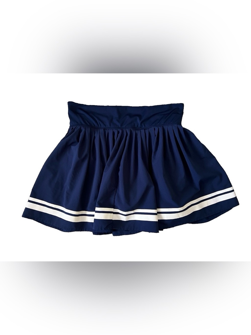 Sincerely Jules Active Skort Navy Blue White Stripe Pleated Mini Women’s Size M